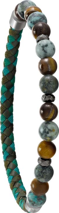 Immagine prodotto Jourdan Bracciale elastico, corda, occhio di tigre giallo, diaspro, ematite (7 cm, Pietre naturali)