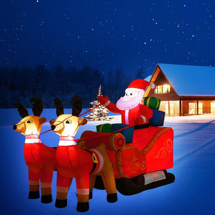 Produktbild Monzana Weihnachtsmann Schlitten XXL LED