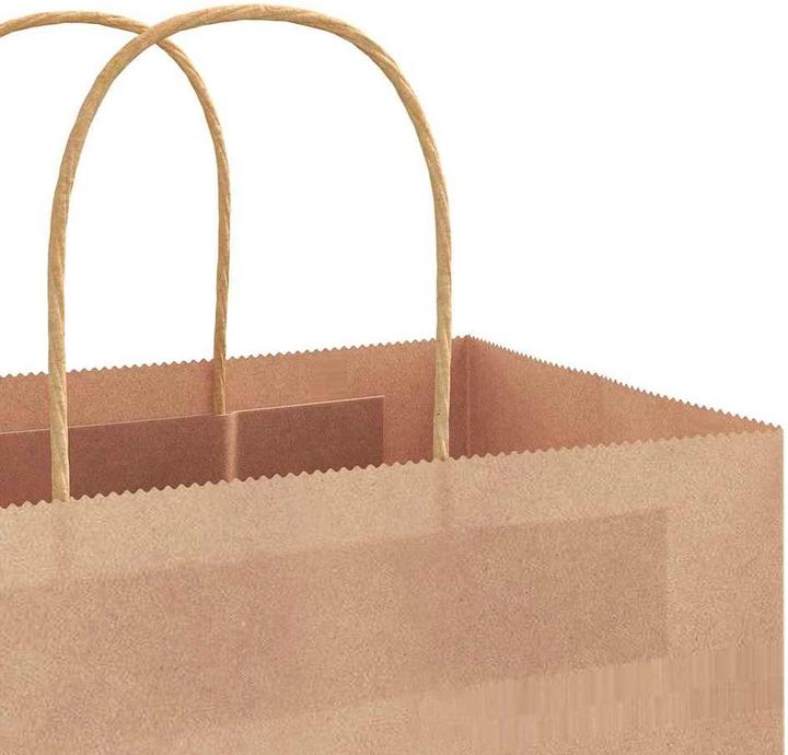 Produktbild VidaXL Kraftpapiertüten 250 Stk. mit Henkel Braun 32x17x44 cm Papiertüte (Geschenktüte, 250 x)