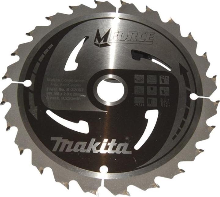 Image du produit Makita B-08006 T.C.T. pjūklas 165X2X20mm 15° T24 M-FORCE