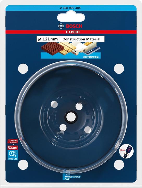 Actual product image Bosch Professional Zubehör Expert Construction Material Lochsäge, 121 x 60 mm (121 millimetres)
