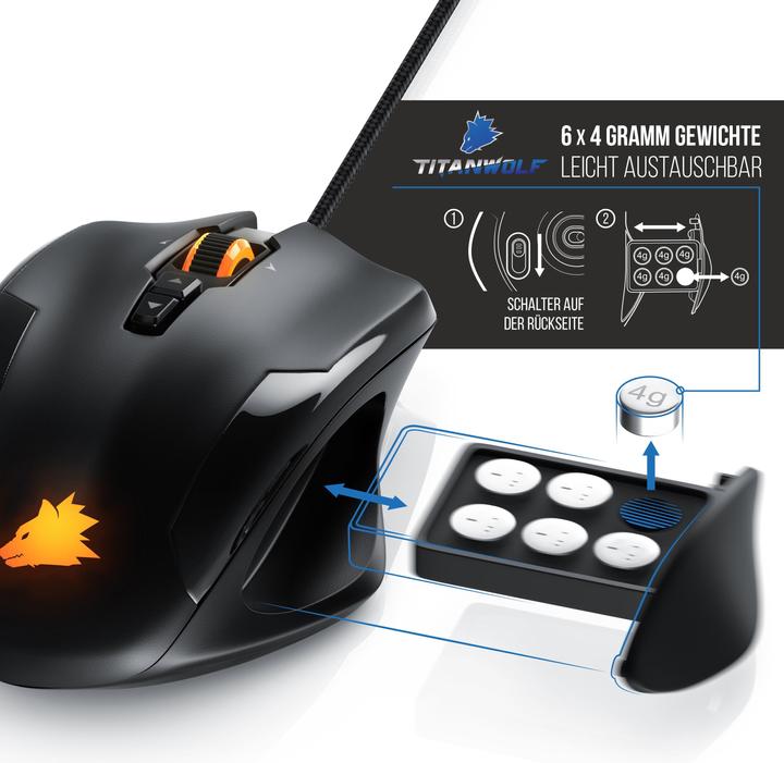 Produktbild Titanwolf Tastatur, Maus- und Mauspad Spar Set, Mechanisches Keyboard, Mouse & Mausmatte Gaming Bundle (DE, Kabelgebunden)