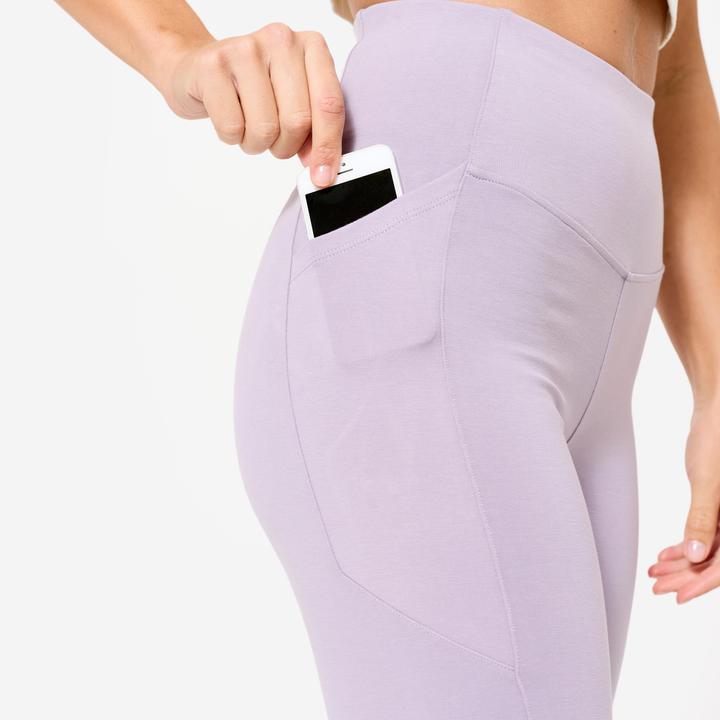 Immagine prodotto Domyos Leggings Damen hohe Taille - rauchlila (W26/L30)
