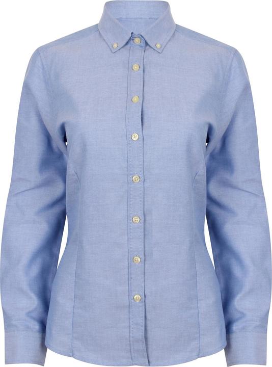 Henbury Modern Langarm Oxford Bluse