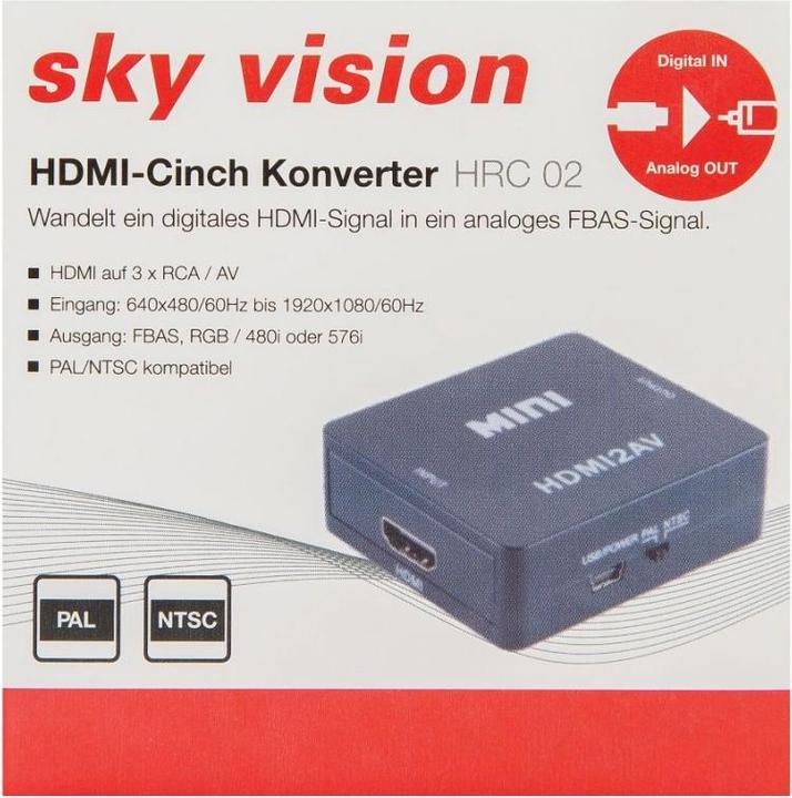 Actual product image Sky Vision HDMI to RCA Converter