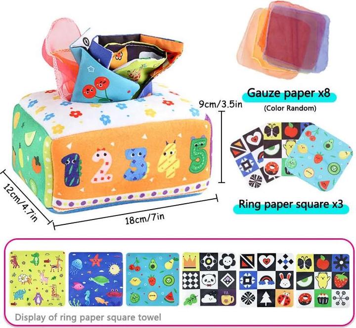 Produktbild Activity Board Baby-Boxen, Baby-Spielzeug, zum Nachziehen, magische Taschentuchbox, Spielzeug für 6–12 Monate