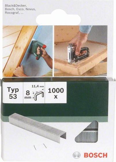 Immagine prodotto Bosch Professional Zubehör Graffetta a filo sottile tipo 53, 11,4 x 0,74 x 10 mm, confezione da 1000 pezzi, acciaio inox