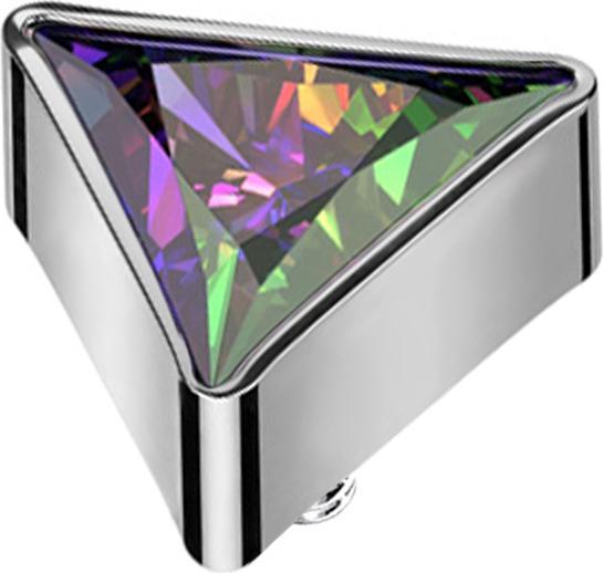 Image du produit Star Piercing Dermal Anchor triangle argent cristal foncé multicolore (sans laiton, Titane G23)