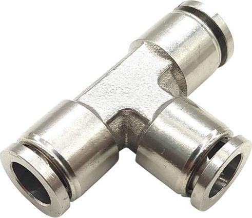 Actual product image RND T-fitting, air / steam / water, stainless steel, 44.2 mm, Ø 8 mm, push-in connection (T-connection)
