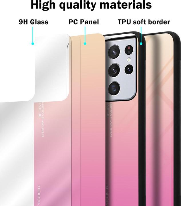 Productafbeelding Cadorabo TPU 2 kleuren glasdekking (Samsung Galaxy S21 Ultra)