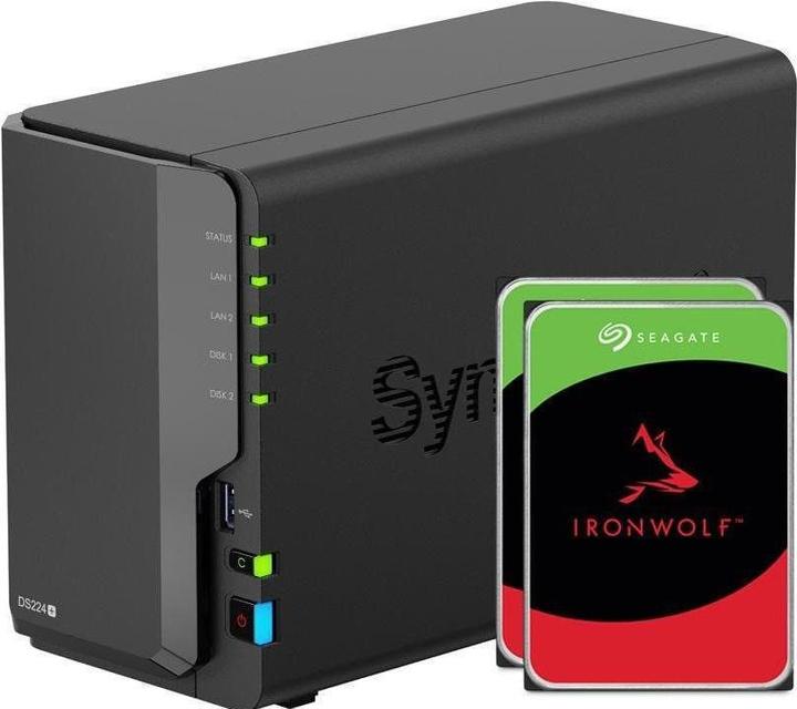 Actual product image Synology DS224+ (2 x 10 TB, Seagate Ironwolf)