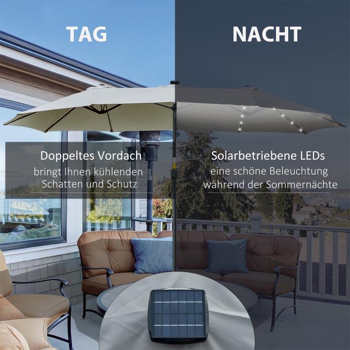 Image du produit Outsunny Parasol avec lampe LED solaire (2.65 m)
