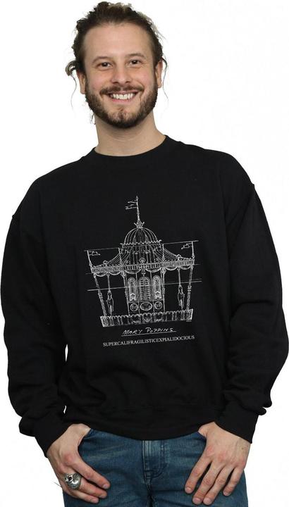 Actual product image Disney Mens Mary Poppins Carousel Sketch Sweatshirt (XXL)
