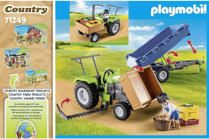 Image du produit Playmobil 71249 Tracteur avec remorque (71249, Playmobil Country)