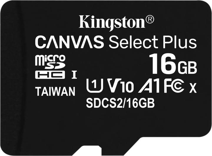 Produktbild Kingston Canvas Select Plus microSD 16GB Multi-Pack of 3 (16 GB, microSDHC, U1, UHS-I)