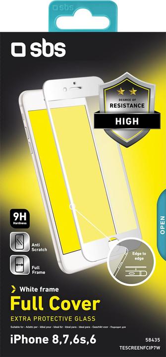 Produktbild SBS Glas Displayschutz Full Cover f?r iPhone 8/7/6s/6 (1 Stück, Apple iPhone 8)