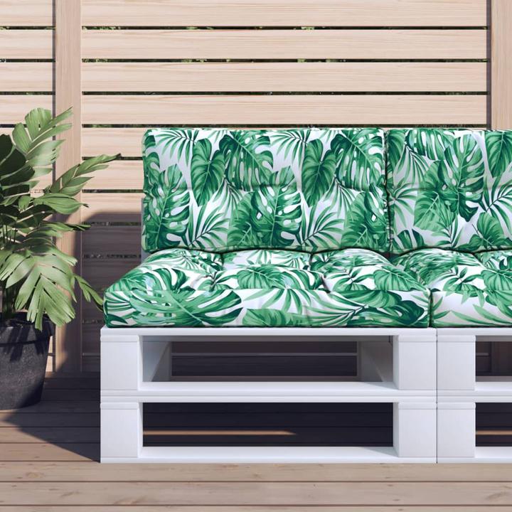 Produktbild VidaXL Palettenkissen Palettenpolster Palettensofa Rückenkissen Blattmuster (70 x 40 x 12 cm)