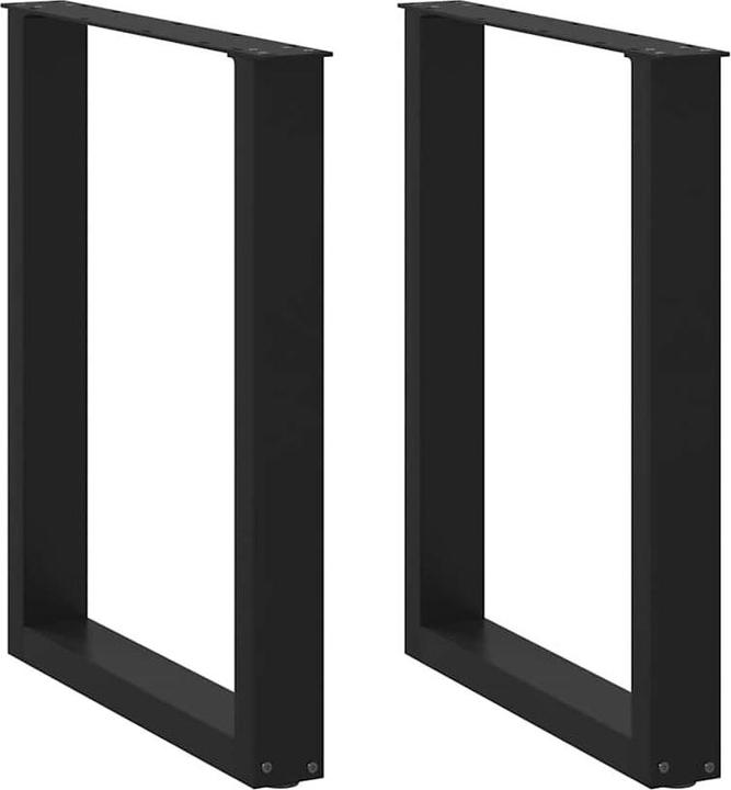 Image du produit VidaXL Pieds de table basse en U 2 pcs. noir 60x(72-73) cm acier Pied de table
