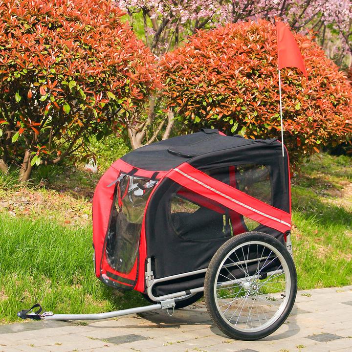 Actual product image Wiltec Dog bicycle trailer dog trailer bicycle dog transporter red-black