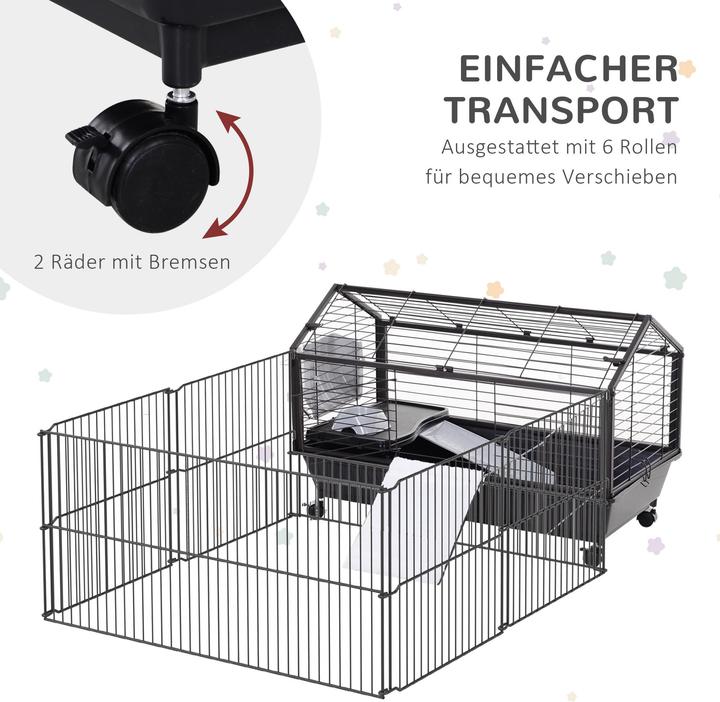 Produktbild PawHut Meerschweinkäfig mit Freigehege