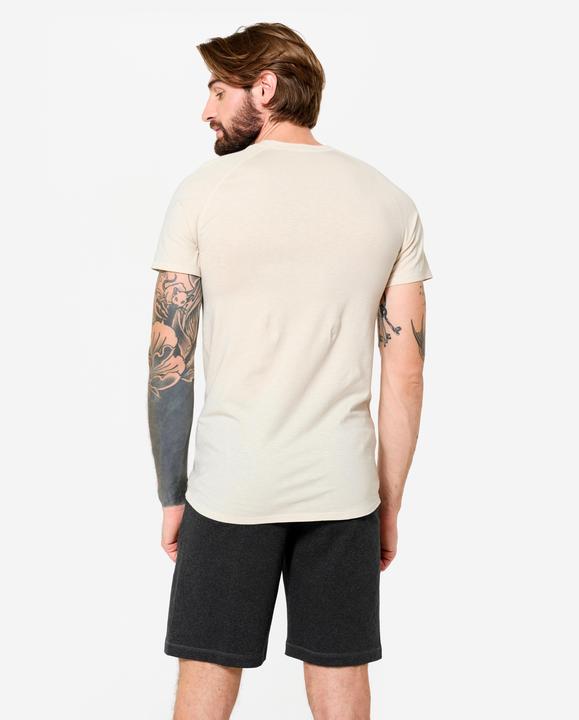 Produktbild Kimjaly Yoga T-Shirt Herren weich - leinenbeige (L)