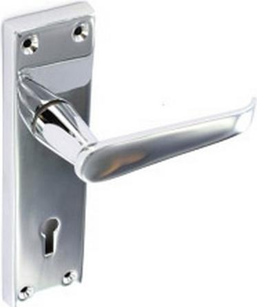 Produktbild Securit Türgriff mit Schloss Chrom Flach (Türgriff)