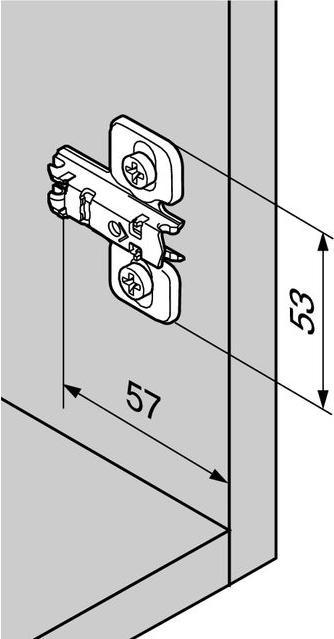 Actual product image Blum Cross mounting plates CLIP Corner mounting (Nail plate, 1 pcs.)