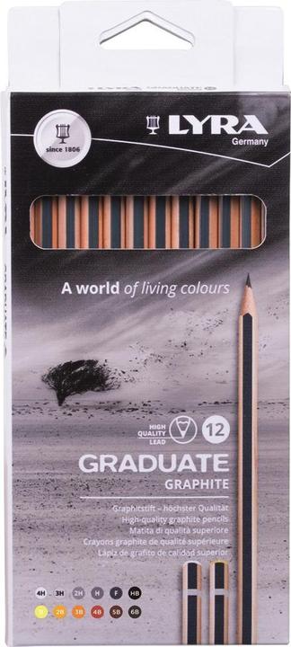 Actual product image FILA Lyra graphite covers 12 tonnes 1171120 (HB, 5B, 2H, 3B, 6B, 4B, B, 2B, F, 4h, 3H, H, 12 x)