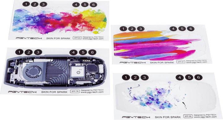Actual product image DJI 4 Pack Skin (Drone skins, DJI Spark)