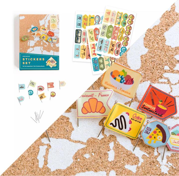 Actual product image Miss wood Sticker Set - Food of the World
