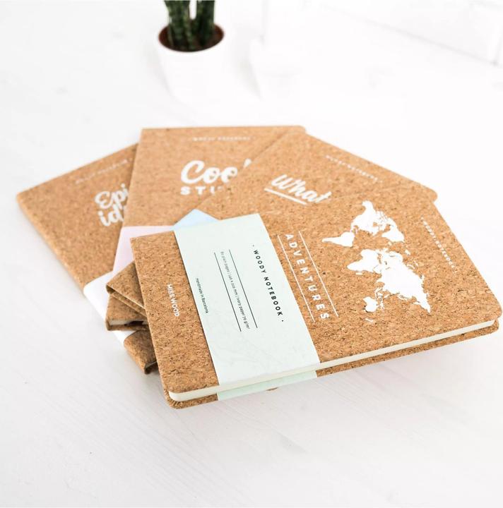 Image du produit Miss wood Woody Notebook Cork - A5 - Begins Today (A5, Blanc, Couverture rigide)