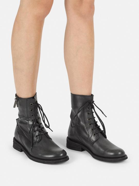 Image du produit Felmini GREDO D898 Bottes de motard à lacets en cuir noir avec une finition vintage. Ces bottes attrapent (42)