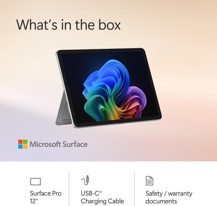 Produktbild Microsoft Surface Pro – Copilot+ PC - 12" (Netzteil separat erhältlich) (12", Snapdragon X Plus X1P-42-100, 16 GB, 512 GB, Ohne Tastaturlayout)
