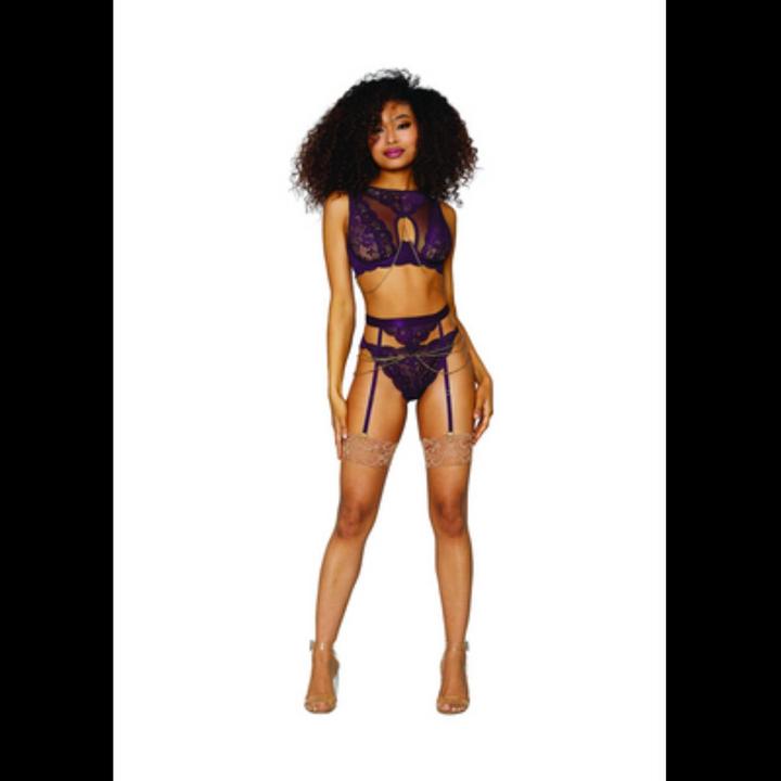 Actual product image Dreamgirl Women's Lace and Mesh 3 Piece Set (M)