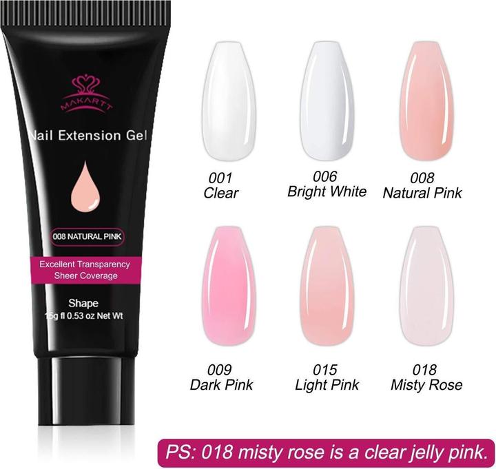 Produktbild Makartt Poly Nagel (Set, 001 Clear, 008 Natural Pink, 009 Dark Pink)
