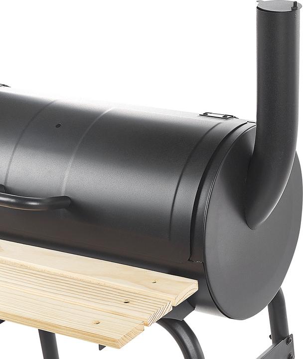 Produktbild Beliani Holzkohlegrill mit Räucherkammer schwarz rollbar SATAH (31 cm)