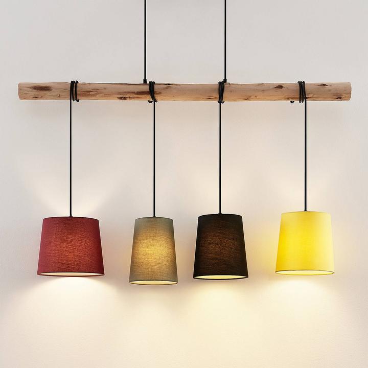 Actual product image Lindby Moscow 4 pendant light Red/Grey/Black/Yellow (E27)