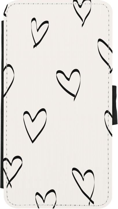 Image du produit PhoneLook Coque Wallet noir Valentine 2023 minimalist hearts (Apple iPhone X, Apple iPhone XS)