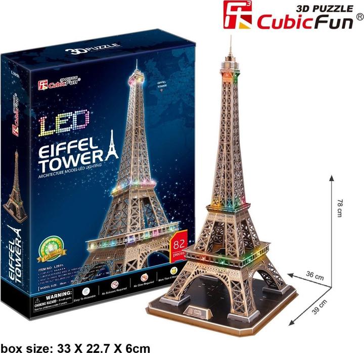 Actual product image Cubicfun PUZZLE 3D Eiffel Tower (The Light) (84 pieces)