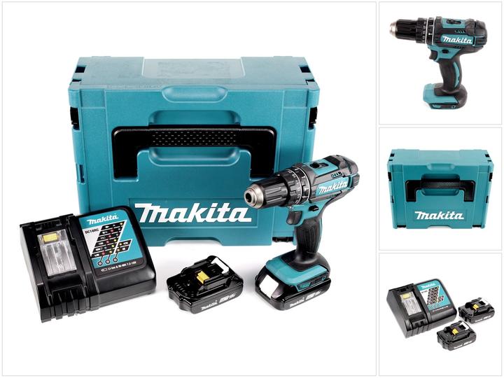 Immagine prodotto Makita DHP 482 - 18 V Trapano avvitatore a percussione a batteria in valigetta Makpac + 2x Batterie (Batteria ricaricabile)
