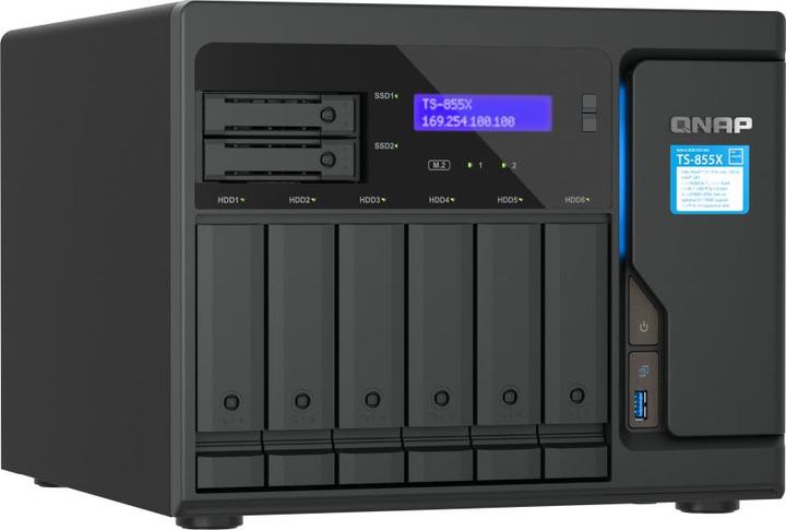 QNAP 8-Bay NAS Intel Atom C5125 8-core/8-thread 2.8GHz processor 8 GB UDIMM DDR4 non-ECC (1 x 8GB) 4x UDI