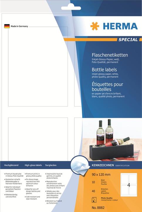 Actual product image HERMA Bottle labels A4