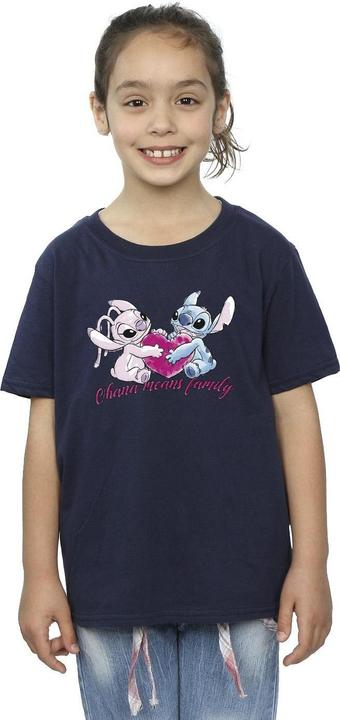 Immagine prodotto Disney Lilo And Stitch Ohana Heart With Angel Maglietta Ragazze (140, 146)