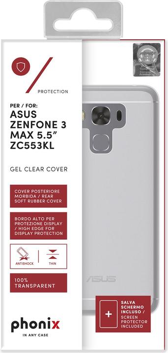 Immagine prodotto Phonix Mobile Cover Gel Protection Plus per Asus Zenfone 3 Max 5.5" (ZC553KL) - Trasparente (Asus Zenfone 3 Max)
