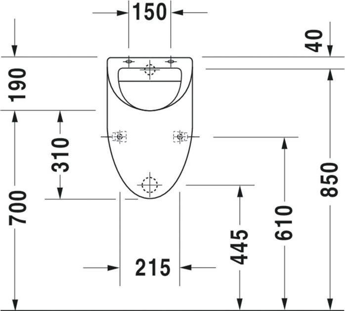 Produktbild Duravit Urinal Fizz fr Deckel Zulauf hinten Ablauf hinten wei 0823350000