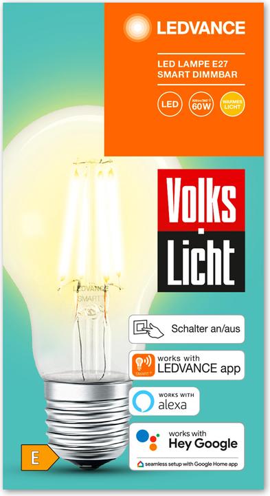 Produktbild Ledvance Volkslicht (E27, 6 W, 806 lm, 1 x, E)