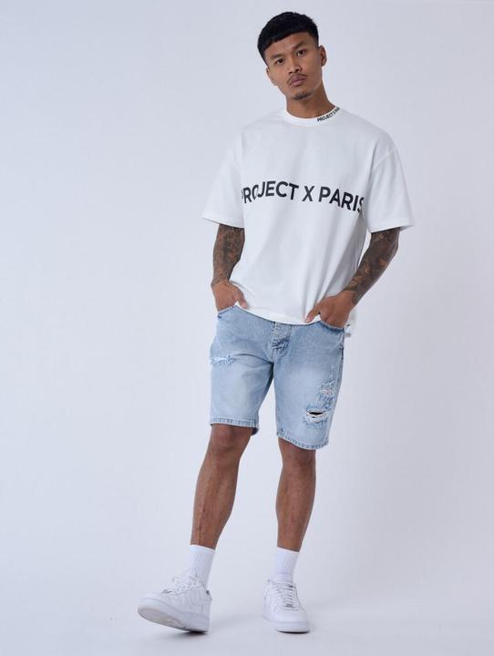 Actual product image Project X Paris shorts jeans ripped effect (33)