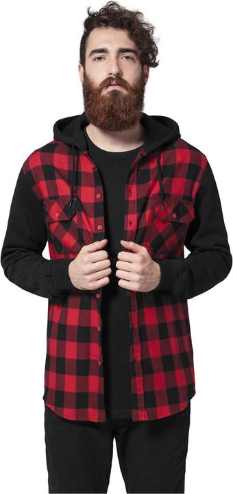 Urban Classics Hooded Checked Flanell Sweat Sleeve Shirt