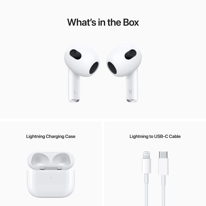 Actual product image Apple AirPods (3rd Gen.) Lightning Case (No noise cancelling, 6 h, Wireless)