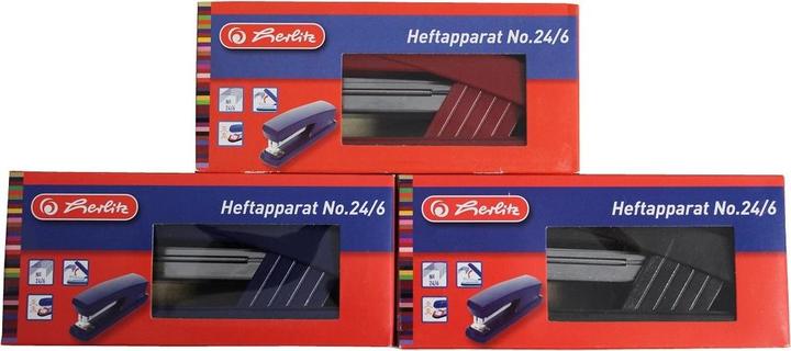Produktbild Herlitz 8757007 Tacker Standard-Clinch Gemischte Farben (15 Blätter)